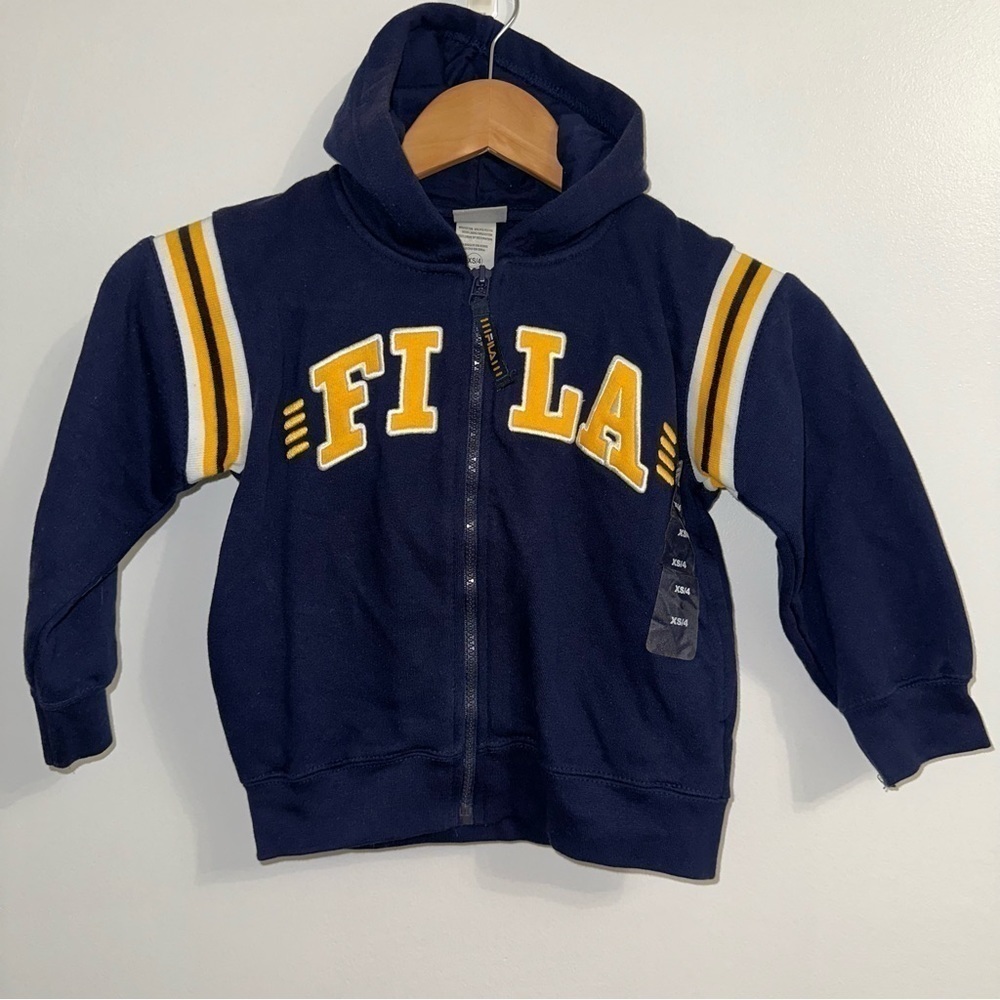 Rare vintage Fila boys zip up hoodie sweatshirt size XS 4